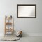 Beveled Wood Bathroom Wall Mirror, Intaglio Embossed Black Frame